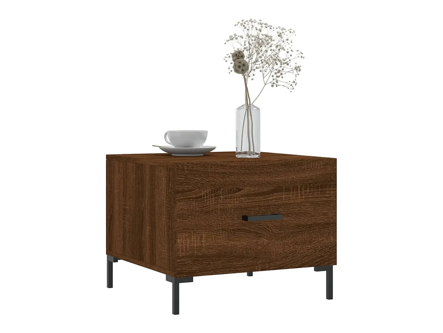 Mesa De Centro| Mesa de centro | Mesa de apoio 50x50x40 cm derivados madeira carvalho Castanho