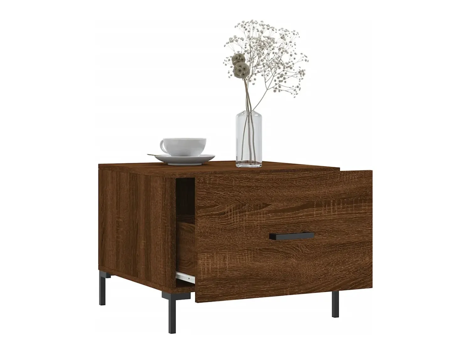Mesa De Centro| Mesa de centro | Mesa de apoio 50x50x40 cm derivados madeira carvalho Castanho