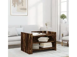 Mesa de centro | Mesa de apoio 80x50x50 cm derivados de madeira carvalho fumado^ Mesa De Centro
