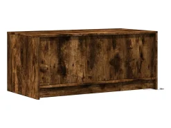 Mesa De Centro| Mesa de centro | Mesa de apoio c/ luzes LED derivados madeira carvalho fumado Castanho