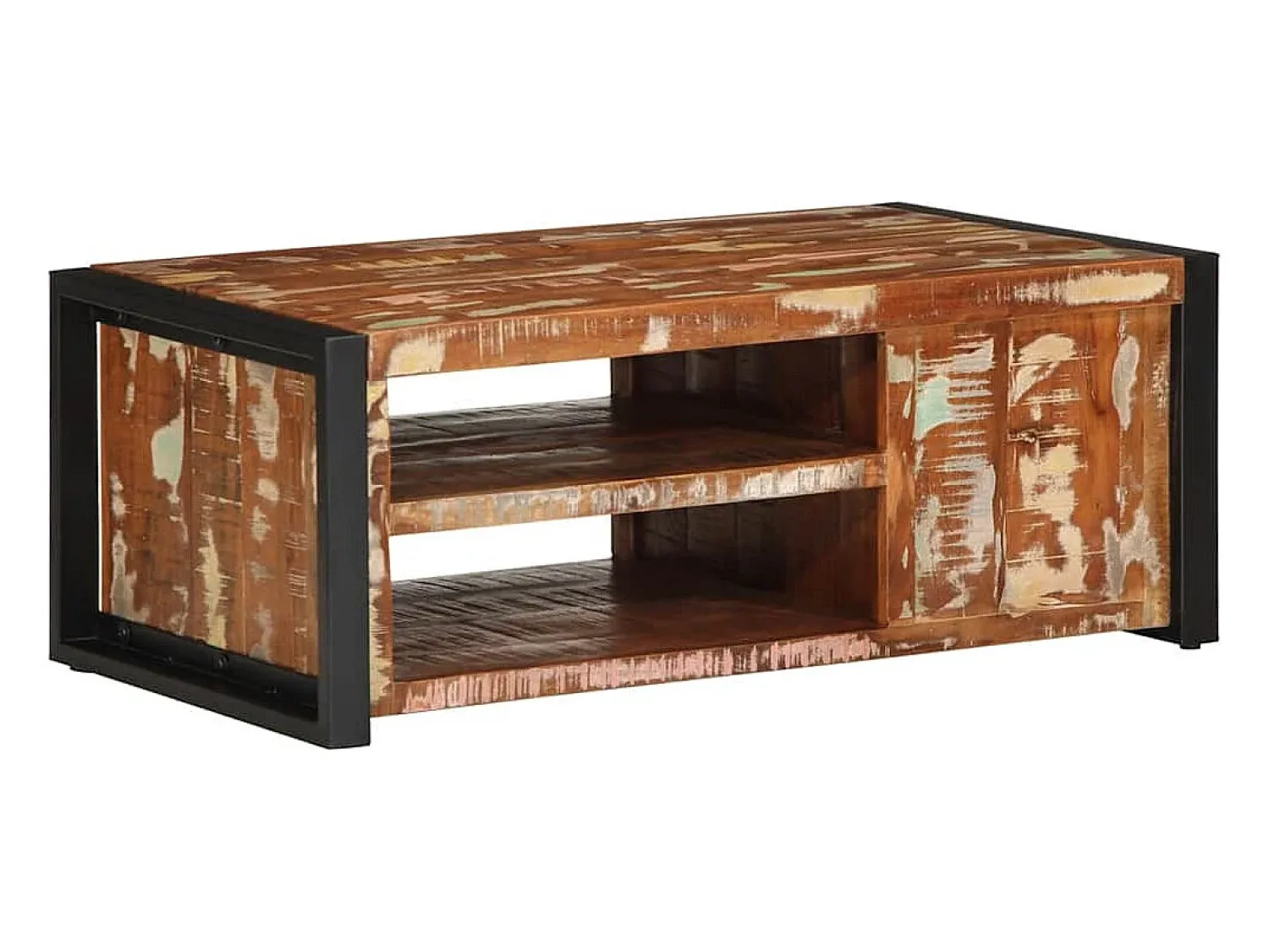 Mesa de centro | Mesa de apoio 90x50x36 cm madeira maciça recuperada^ Mesa De Centro