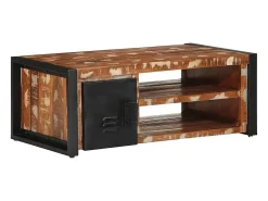 Mesa de centro | Mesa de apoio 90x50x36 cm madeira maciça recuperada^ Mesa De Centro