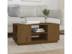 Discount Mesa de centro | Mesa de apoio 90x49x40.5 cm madeira pinho maciça mel Castanho