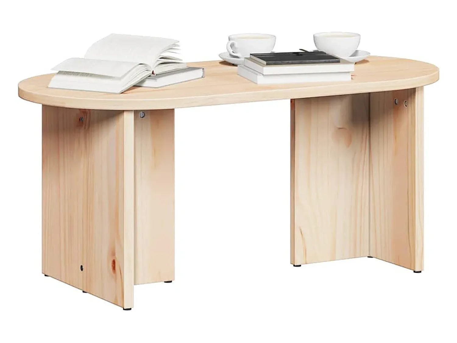 Mesa De Centro* Mesa de centro | Mesa de apoio Natural 80x39.5x35 cm Castanho