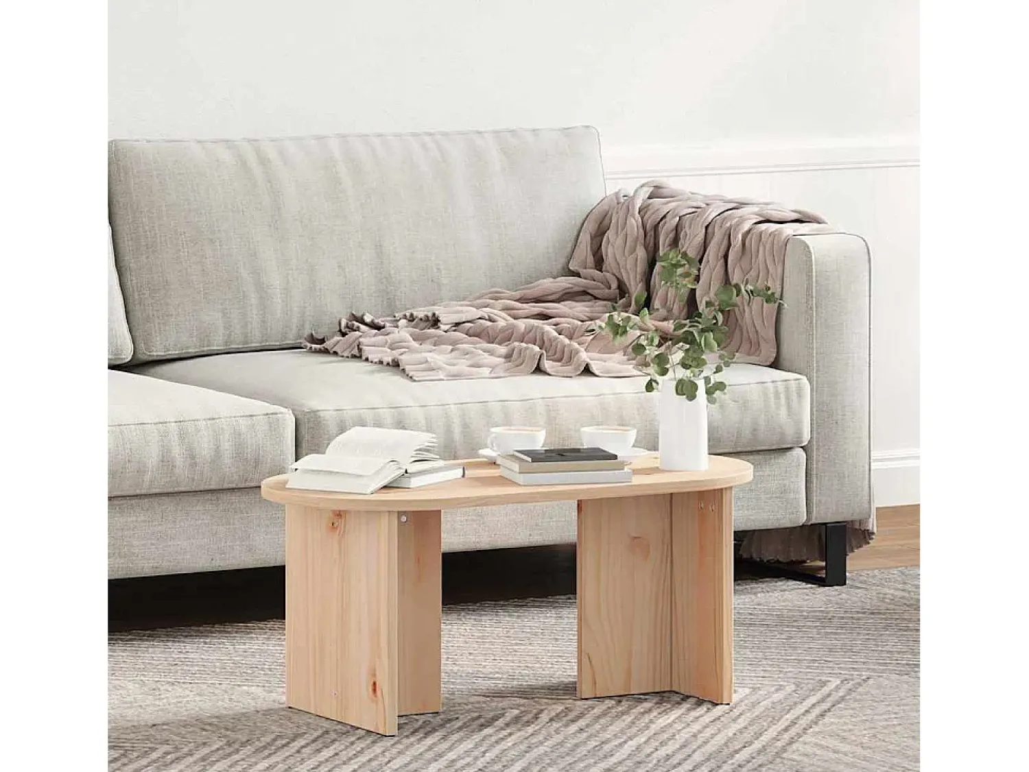 Mesa De Centro* Mesa de centro | Mesa de apoio Natural 80x39.5x35 cm Castanho