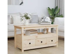 Mesa de centro | Mesa de apoio | Mesa de café 102x49x55 cm pinho maciço^ Mesa De Centro