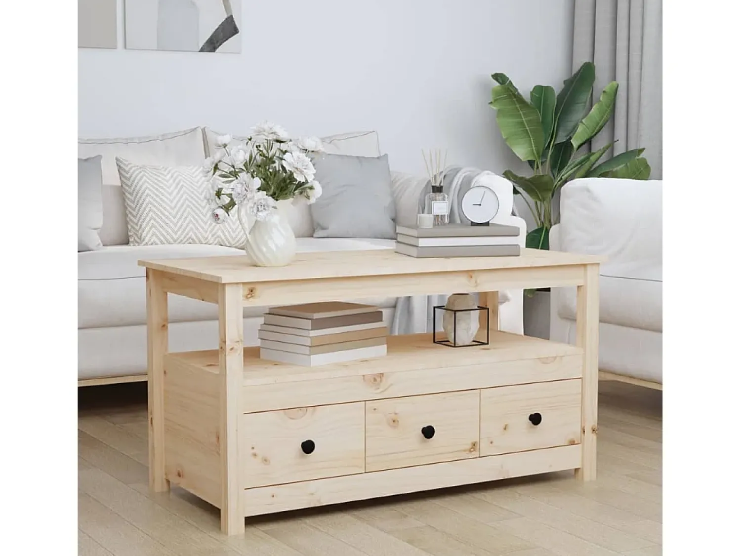 Mesa de centro | Mesa de apoio | Mesa de café 102x49x55 cm pinho maciço^ Mesa De Centro
