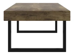 Mesa de centro | Mesa de apoio 120x60x40 cm MDF e ferro -escuro e preto^ Mesa De Centro