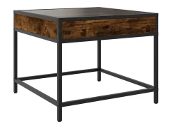 Outlet Mesa de centro | Mesa de apoio luzes LED Infinity 50x50x41 cm carvalho fumado Castanho