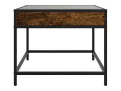 Outlet Mesa de centro | Mesa de apoio luzes LED Infinity 50x50x41 cm carvalho fumado Castanho