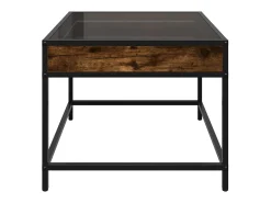 Outlet Mesa de centro | Mesa de apoio luzes LED Infinity 50x50x41 cm carvalho fumado Castanho