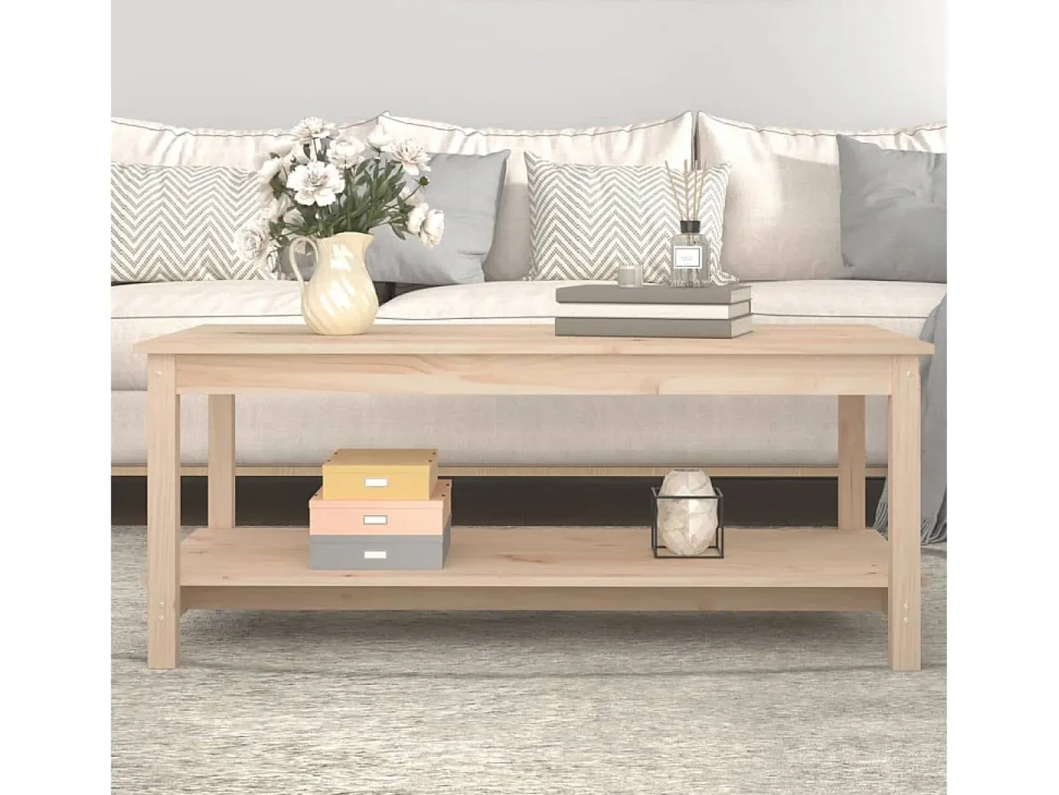 Mesa de centro | Mesa de apoio | Mesa de café 110x55x45 cm madeira de pinho maciça^ Mesa De Centro