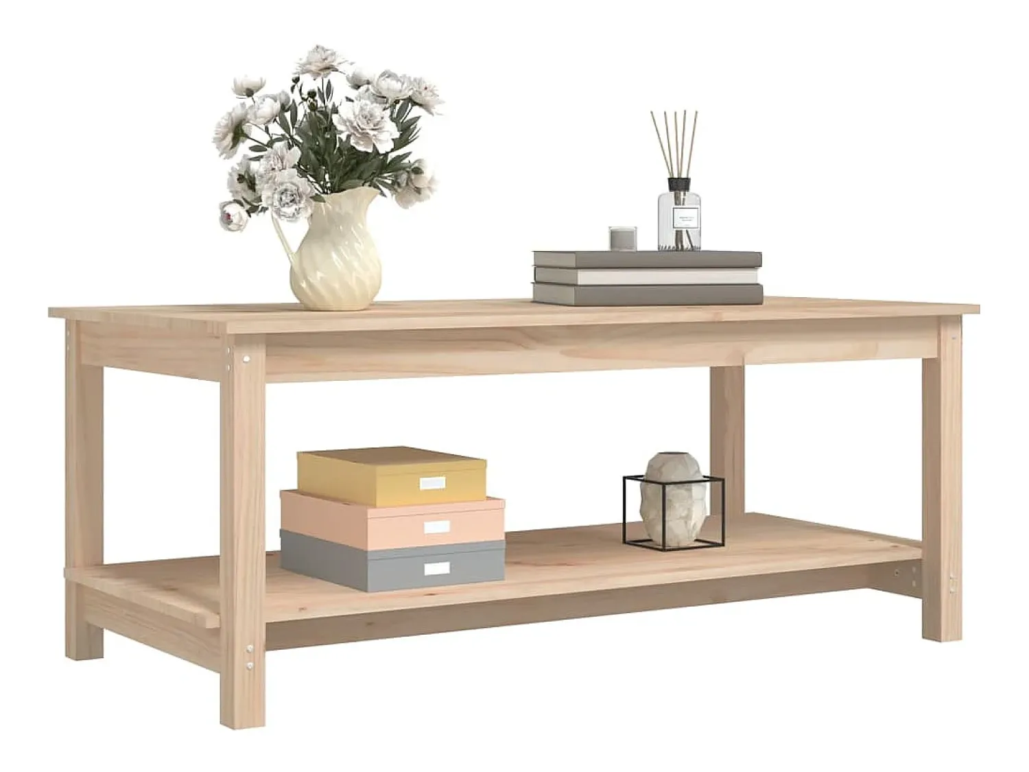 Mesa de centro | Mesa de apoio | Mesa de café 110x55x45 cm madeira de pinho maciça^ Mesa De Centro