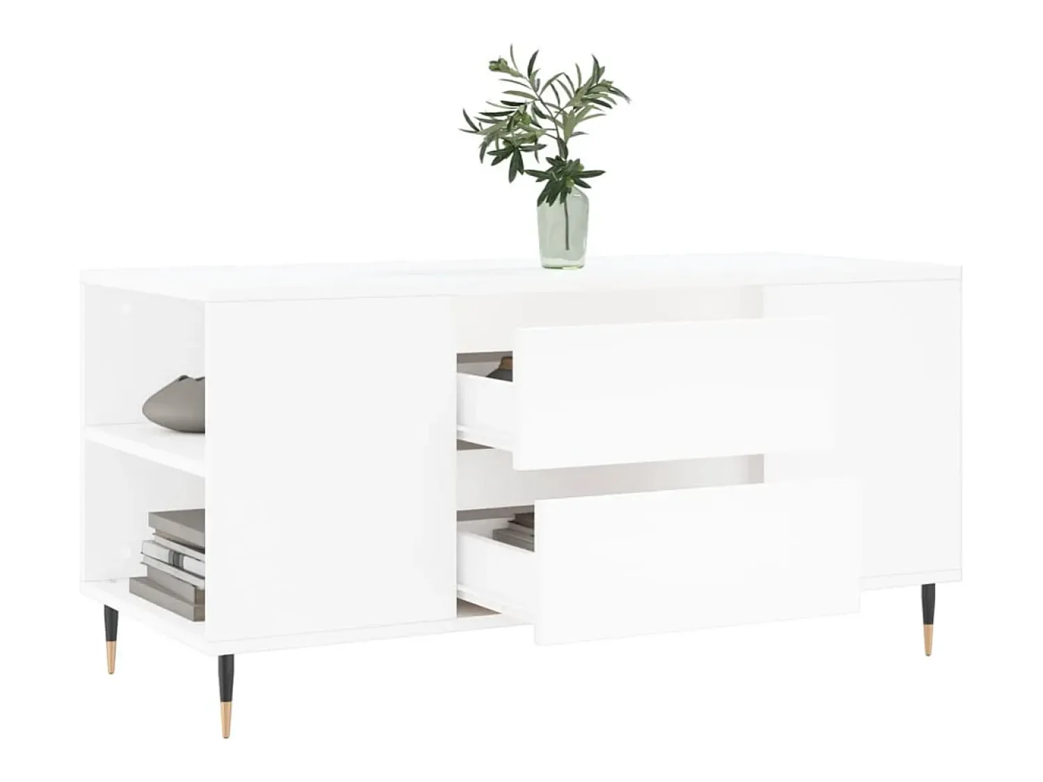 Discount Mesa de centro | Mesa de apoio 102x44.5x50 cm derivados de madeira Branco