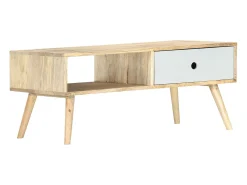 Mesa De Centro| Mesa de centro | Mesa de apoio | Mesa de café 90x50x40 cm madeira de mangueira maciça Castanho