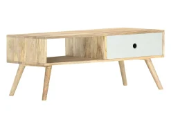 Mesa De Centro| Mesa de centro | Mesa de apoio | Mesa de café 90x50x40 cm madeira de mangueira maciça Castanho
