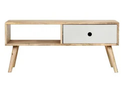 Mesa De Centro| Mesa de centro | Mesa de apoio | Mesa de café 90x50x40 cm madeira de mangueira maciça Castanho