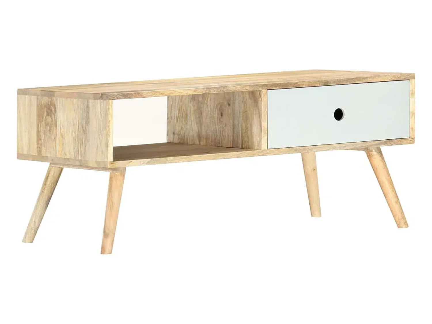 Mesa De Centro| Mesa de centro | Mesa de apoio | Mesa de café 90x50x40 cm madeira de mangueira maciça Castanho