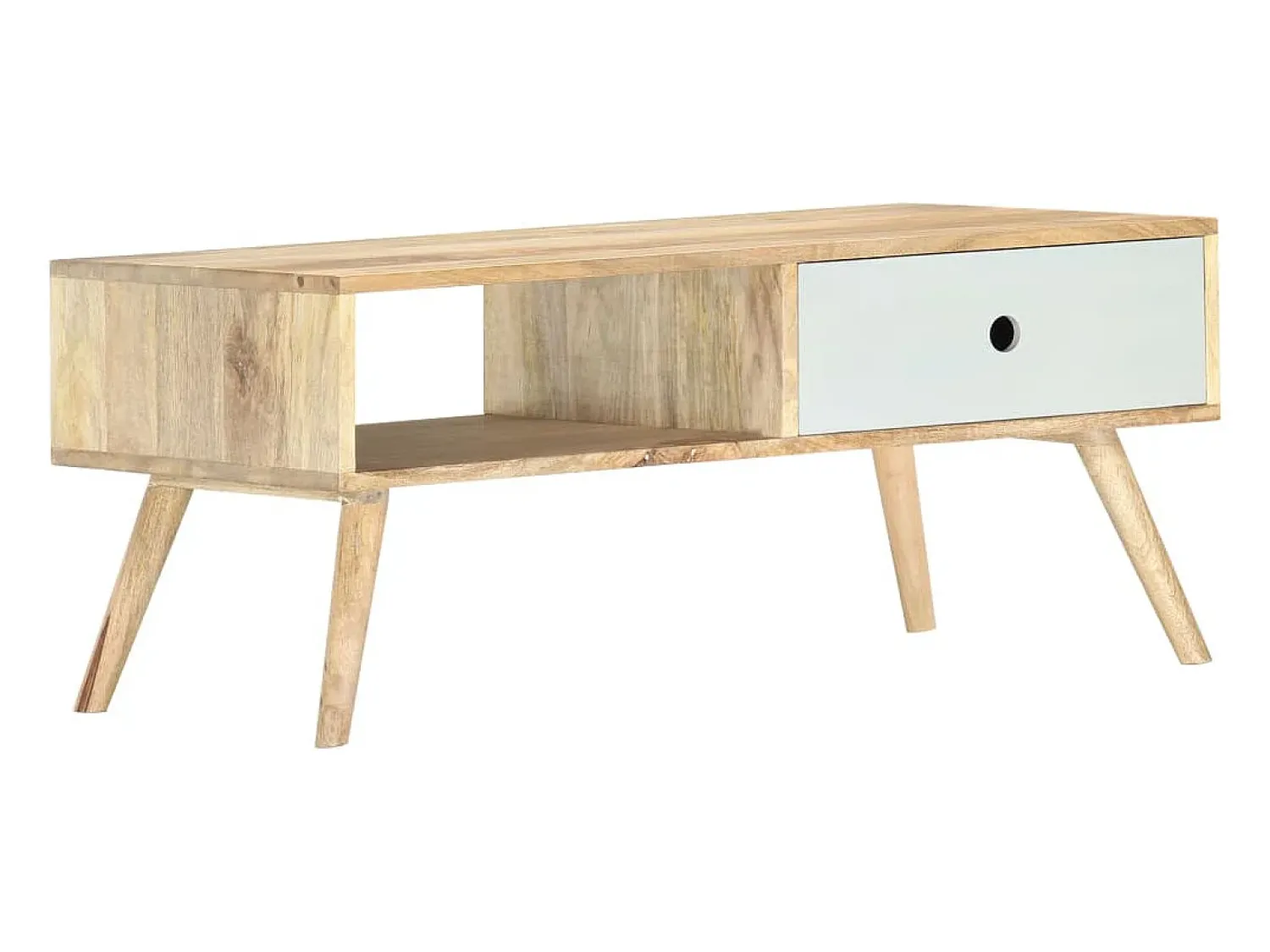 Mesa De Centro| Mesa de centro | Mesa de apoio | Mesa de café 90x50x40 cm madeira de mangueira maciça Castanho