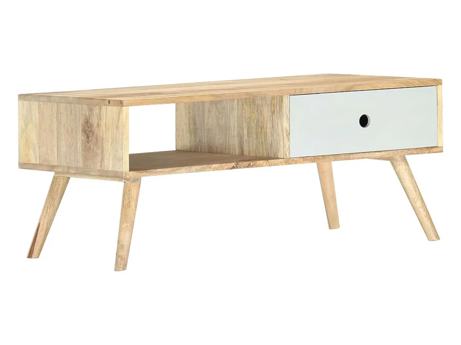 Mesa De Centro| Mesa de centro | Mesa de apoio | Mesa de café 90x50x40 cm madeira de mangueira maciça Castanho