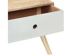 Mesa De Centro| Mesa de centro | Mesa de apoio | Mesa de café 90x50x40 cm madeira de mangueira maciça Castanho