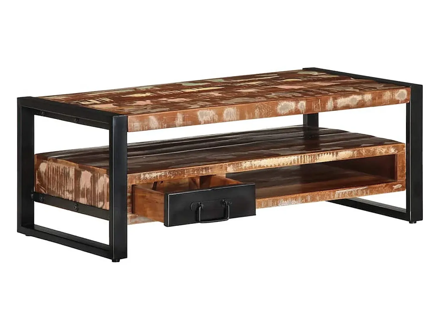 Mesa de centro | Mesa de apoio 90x50x36 cm madeira maciça recuperada^ Mesa De Centro