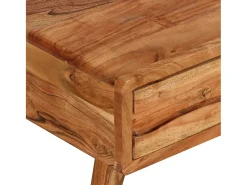 Mesa De Centro| Mesa de centro | Mesa de apoio madeira maciça com gaveta esculpida 100x50x40 cm Castanho