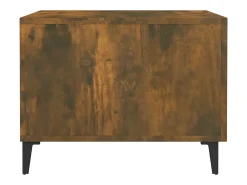 Mesa De Centro* Mesa de centro | Mesa de apoio | Mesa de café com pernas de metal 50x50x40 cm Carvalho Fumado Castanho