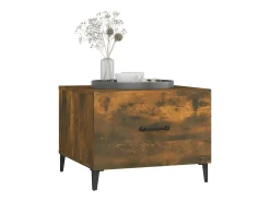 Mesa De Centro* Mesa de centro | Mesa de apoio | Mesa de café com pernas de metal 50x50x40 cm Carvalho Fumado Castanho
