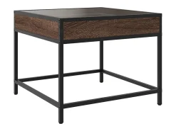Discount Mesa de centro | Mesa de apoio luzes LED Infinity 50x50x41 cm carvalho Castanho