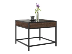 Discount Mesa de centro | Mesa de apoio luzes LED Infinity 50x50x41 cm carvalho Castanho