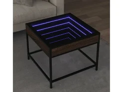 Discount Mesa de centro | Mesa de apoio luzes LED Infinity 50x50x41 cm carvalho Castanho