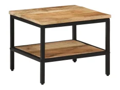 Mesa De Centro* Mesa de centro | Mesa de apoio | Mesa de café 45x45x35 cm madeira de mangueira áspera maciça Castanho