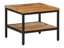 Mesa De Centro* Mesa de centro | Mesa de apoio | Mesa de café 45x45x35 cm madeira de mangueira áspera maciça Castanho
