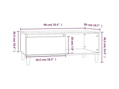 Mesa De Centro| Mesa de centro | Mesa de apoio 90x50x36.5 cm derivados de madeira Preto