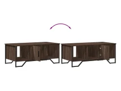 Mesa De Centro* Mesa de centro | Mesa de apoio 100x51x40 cm derivados madeira carvalho Castanho