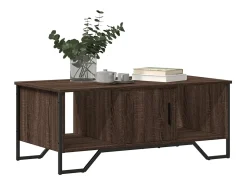 Mesa De Centro* Mesa de centro | Mesa de apoio 100x51x40 cm derivados madeira carvalho Castanho