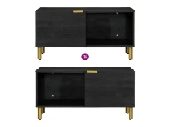 Mesa De Centro| Mesa de centro | Mesa de apoio 80x50x40 cm derivados de madeira Preto