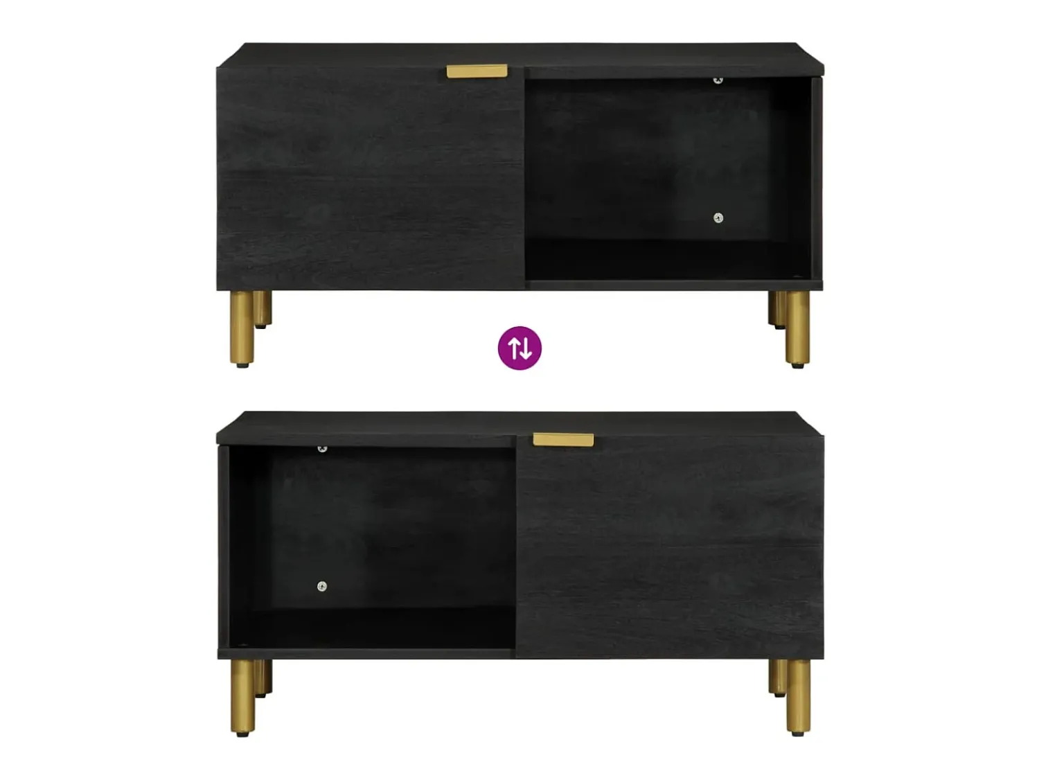 Mesa De Centro| Mesa de centro | Mesa de apoio 80x50x40 cm derivados de madeira Preto