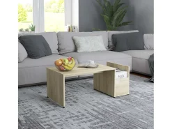 Mesa De Centro* Mesa de centro | Mesa de apoio 90x45x35 cm derivados de madeira carvalho sonoma Castanho