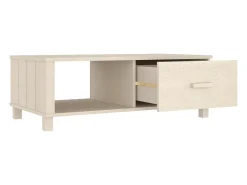 Mesa De Centro* Mesa de centro | Mesa de apoio HAMAR 100x55x35 cm pinho maciço -mel Castanho
