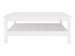 Mesa De Centro* Mesa de centro | Mesa de apoio branca 100x100x40 cm madeira maciça pinho Branco