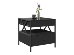 Mesa De Centro* Mesa de centro | Mesa de apoio c/ luzes LED Infinity 50x50x51 cm Preto