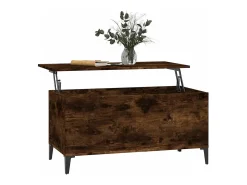 New Mesa de centro | Mesa de apoio 90x44.5x45 cm derivados madeira carvalho fumado Castanho