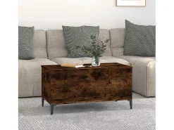 New Mesa de centro | Mesa de apoio 90x44.5x45 cm derivados madeira carvalho fumado Castanho
