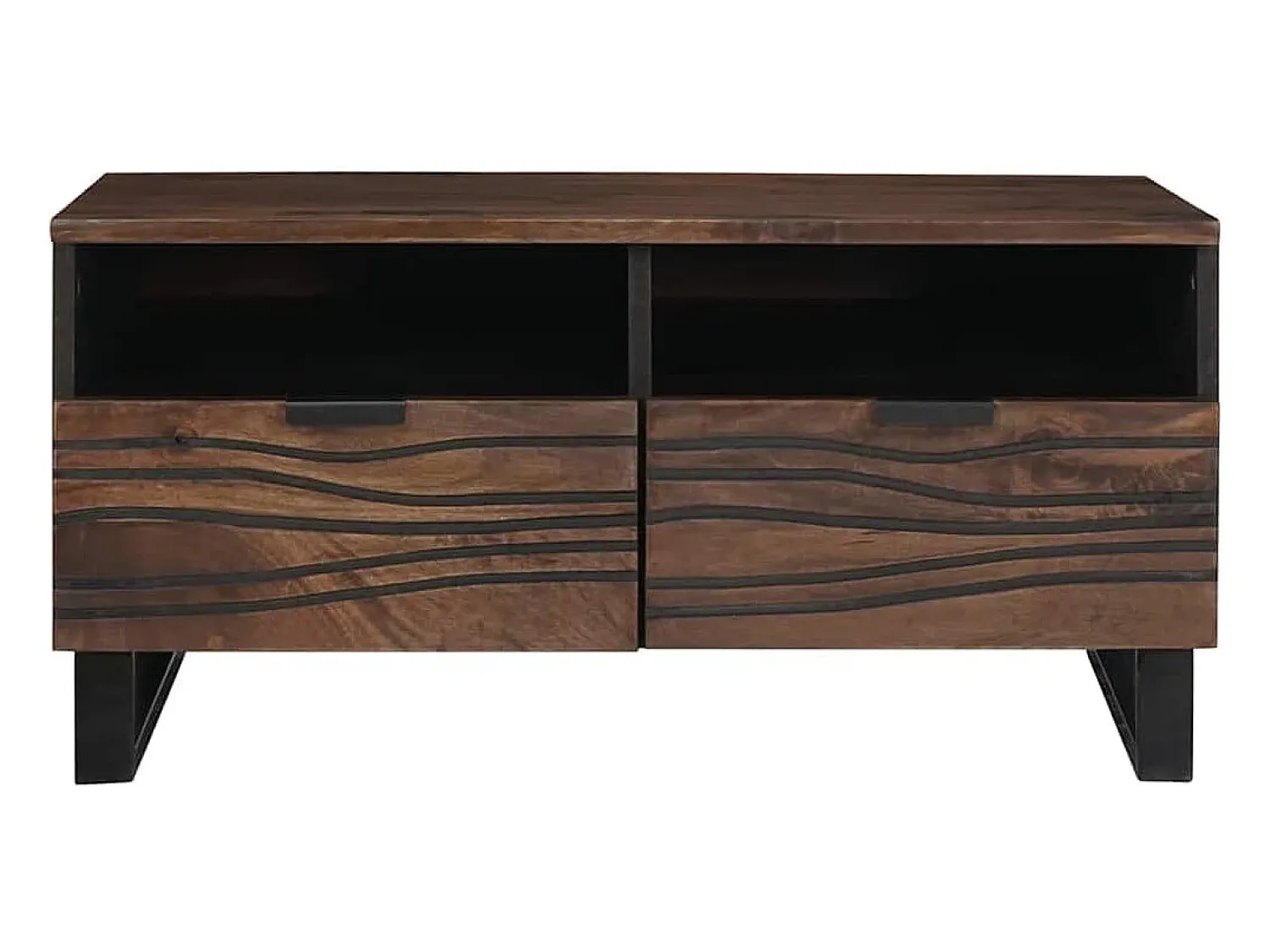 Mesa De Centro| Mesa de centro | Mesa de apoio | Mesa de café com gaveta Marrom e Preto 80x54x40 cm Castanho