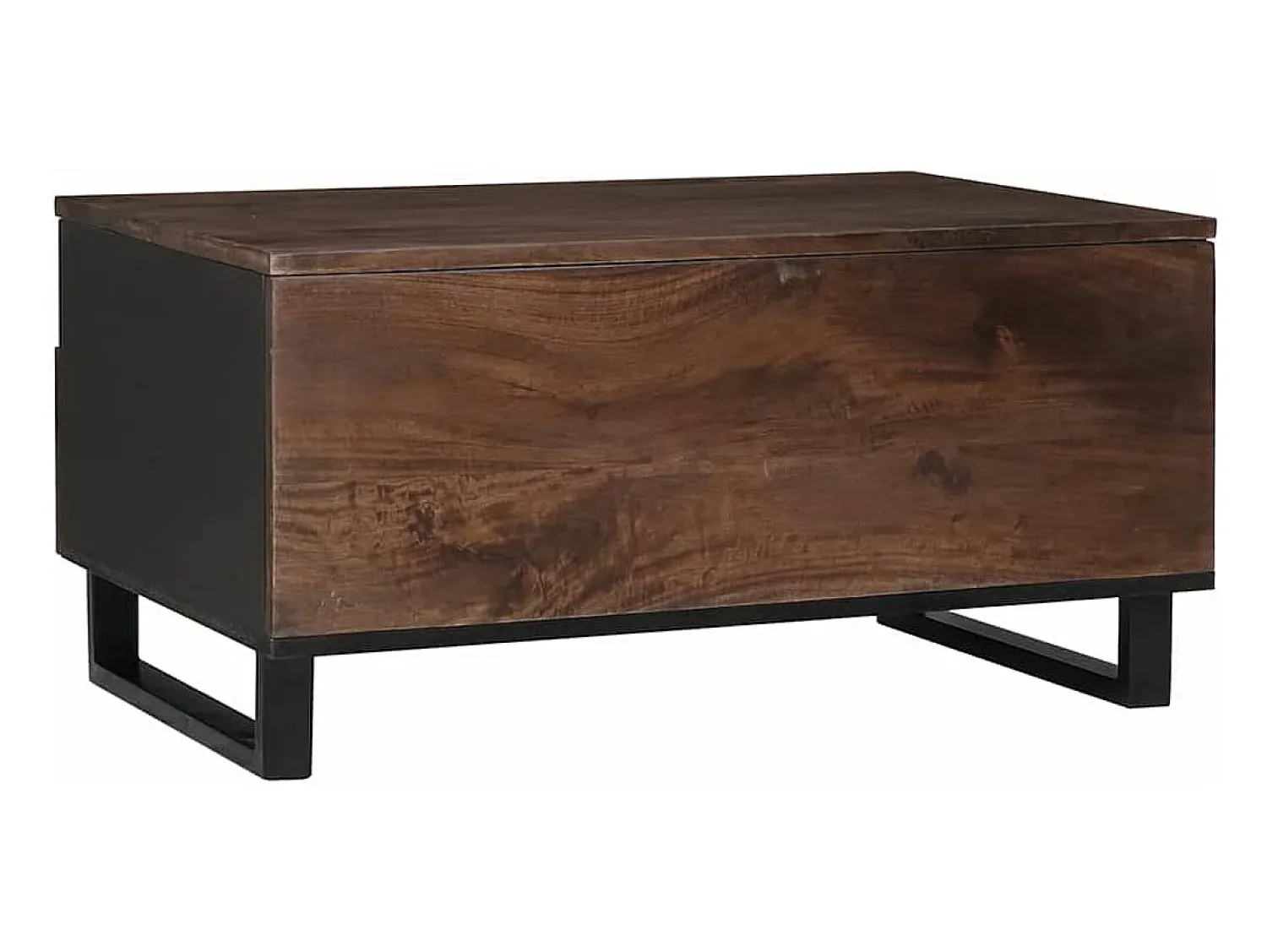 Mesa De Centro| Mesa de centro | Mesa de apoio | Mesa de café com gaveta Marrom e Preto 80x54x40 cm Castanho
