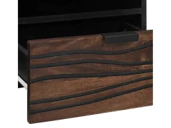 Mesa De Centro| Mesa de centro | Mesa de apoio | Mesa de café com gaveta Marrom e Preto 80x54x40 cm Castanho