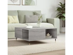 Mesa De Centro| Mesa de centro | Mesa de apoio 80x80x36.5 cm derivados madeira sonoma Cinzento