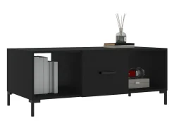 Mesa De Centro| Mesa de centro | Mesa de apoio 102x50x40 cm madeira processada Preto